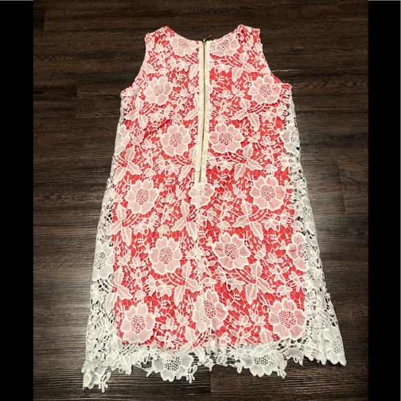 🤳 Ronni Nicole coral white lace mini  dress NWT - Picture 3 of 5